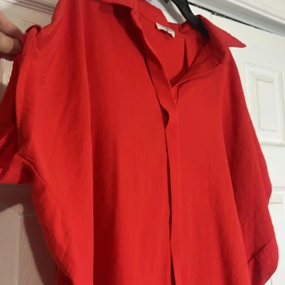 Umgee Tomato Red high low tonic oversized top - Picture 3 of 7